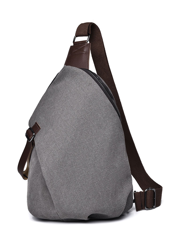 Whatna 帆布 斜めがけ ボディバッグ ワンショルダー メンズ 胸バッグ ダブルファスナー厚 手 キャンバス  8030-1