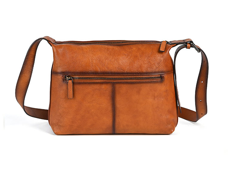 Whatnaアンティーク風合い鞣し天 然 牛革 ショルダーバッグ メンズ  斜め掛けボディ胸バッグA4サイズipad 13収納可 肩掛け 通勤 通学 ビジネスバッグ 小さめメッセンジャーバッグ自転車 かばん男性用 13771-2