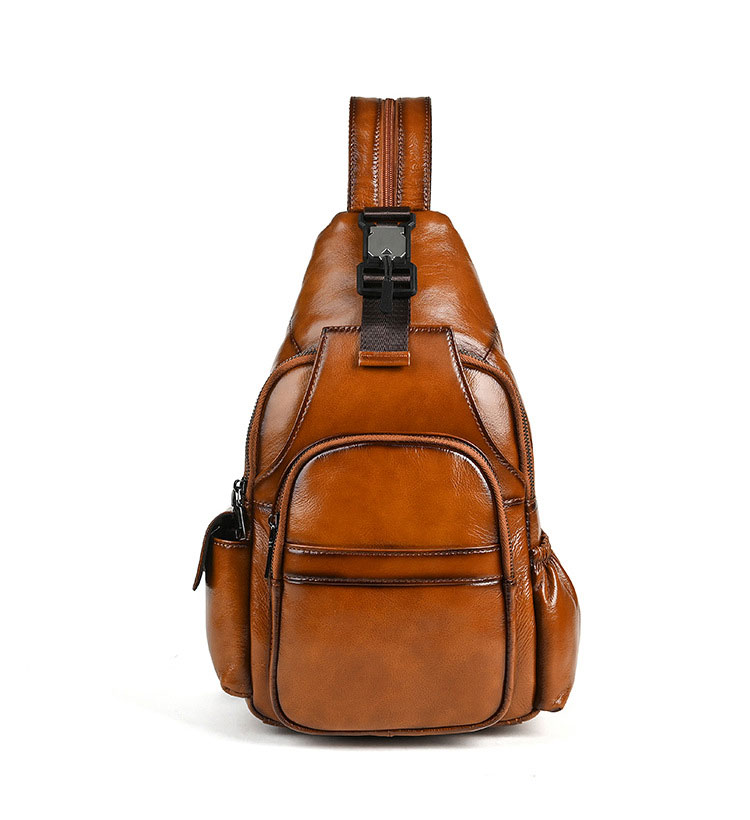 Whatna アンティーク風合い鞣し天 然 牛革 ボディバッグ メンズ 3way ショルダーバッグ リュック 7ポケット 多機能 A4対応 iPad 13インチ収納可  通勤 通学 旅行 ビジネス カジュアル おしゃれ 鞄 プレゼント ギフト-1