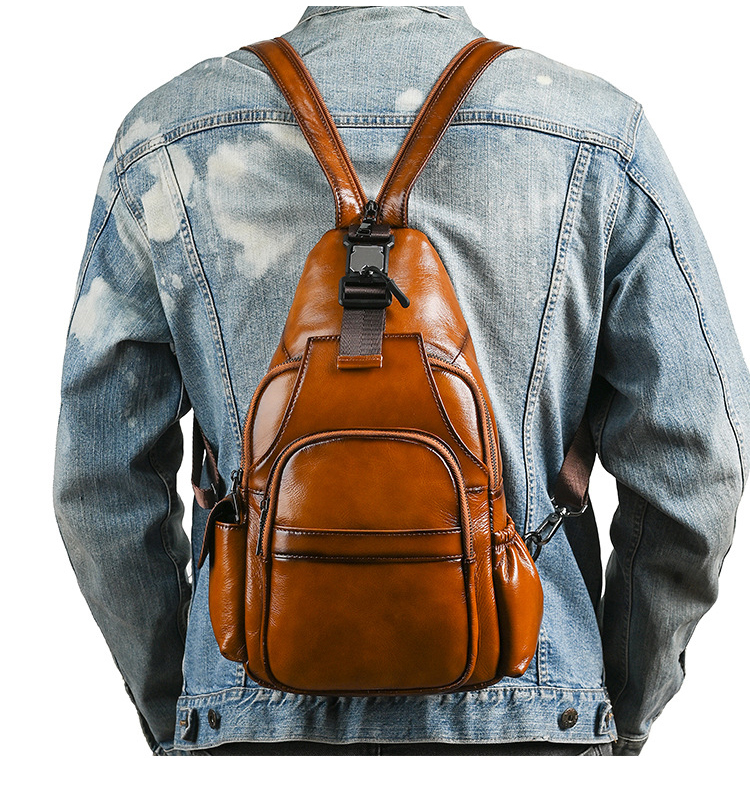 Whatna アンティーク風合い鞣し天 然 牛革 ボディバッグ メンズ 3way ショルダーバッグ リュック 7ポケット 多機能 A4対応 iPad 13インチ収納可  通勤 通学 旅行 ビジネス カジュアル おしゃれ 鞄 プレゼント ギフト-9
