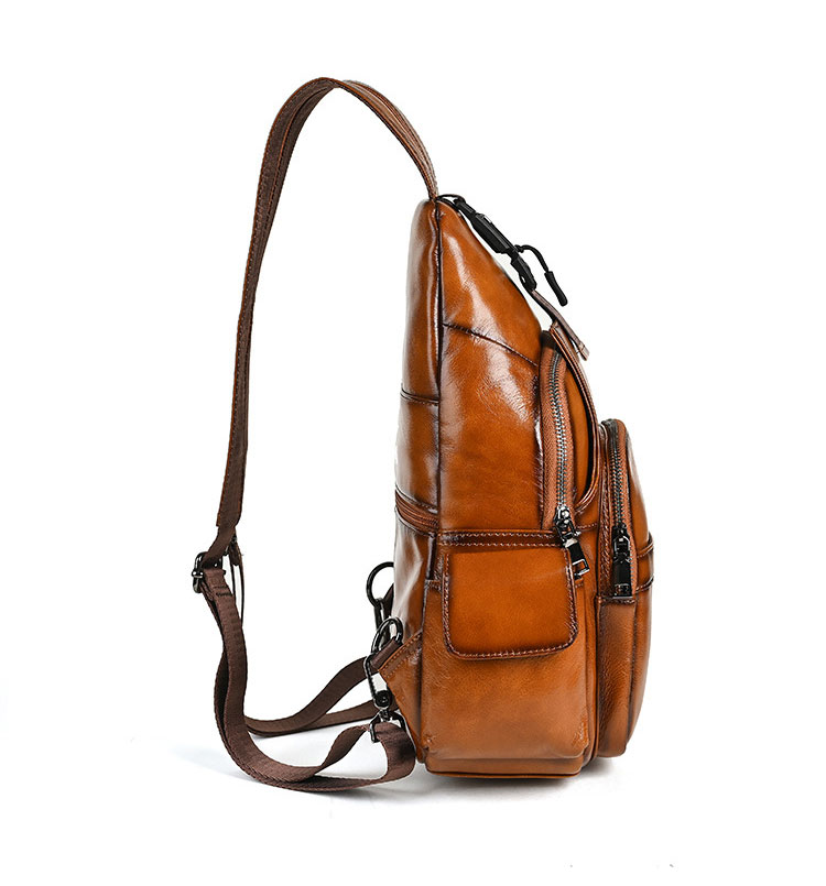 Whatna アンティーク風合い鞣し天 然 牛革 ボディバッグ メンズ 3way ショルダーバッグ リュック 7ポケット 多機能 A4対応 iPad 13インチ収納可  通勤 通学 旅行 ビジネス カジュアル おしゃれ 鞄 プレゼント ギフト-4