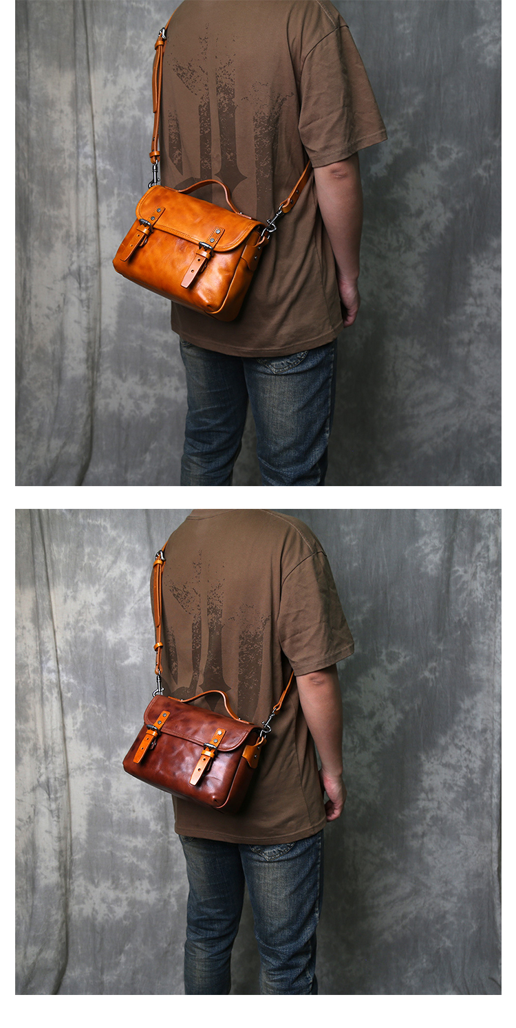 Whatna アンティーク風合い鞣し天 然 牛革 ワンショルダー メンズ 斜めがけボディバッグ クラッチ 肩掛け 手提げ トートバッグ 3室仕切 ipad 9.7収納可 結婚式  ビジネス フォーマル 冠婚葬祭  2067-8