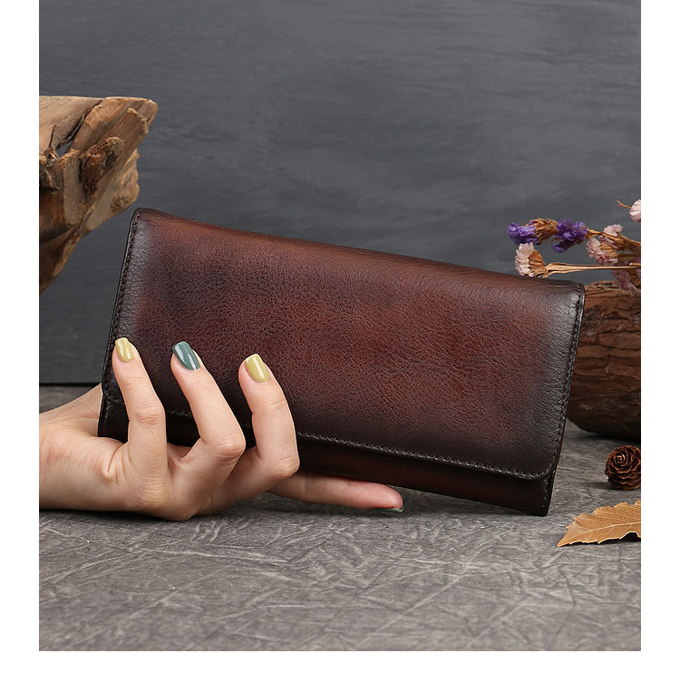 Whatna アンティーク風合い鞣し天 然 牛革 ミニセカンドバッグ メンズ 長財布 3室仕切 小銭入れ 札入れ カード入れ 4枚カード収納 小さめ クラッチ 手持ち バッグ ポーチ 男性用 紳士用 結婚式 冠婚葬祭 1-313-8