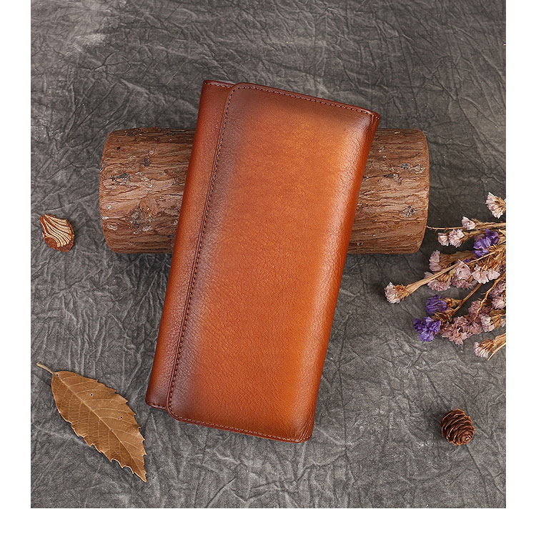 Whatna アンティーク風合い鞣し天 然 牛革 ミニセカンドバッグ メンズ 長財布 3室仕切 小銭入れ 札入れ カード入れ 4枚カード収納 小さめ クラッチ 手持ち バッグ ポーチ 男性用 紳士用 結婚式 冠婚葬祭 1-313-4