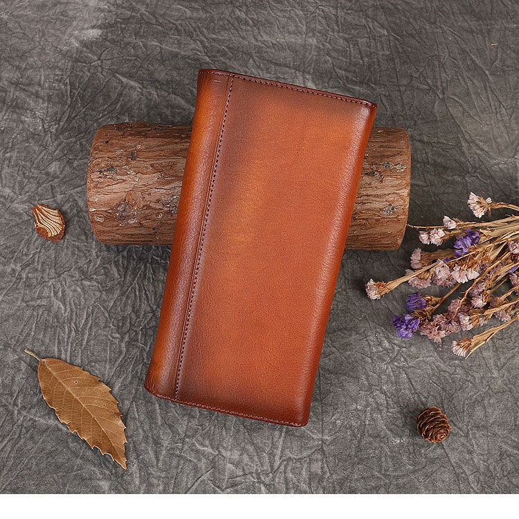 Whatna アンティーク風合い鞣し天 然 牛革 ミニセカンドバッグ メンズ 長財布 3室仕切 小銭入れ 札入れ カード入れ 4枚カード収納 小さめ クラッチ 手持ち バッグ ポーチ 男性用 紳士用 結婚式 冠婚葬祭 1-313-1