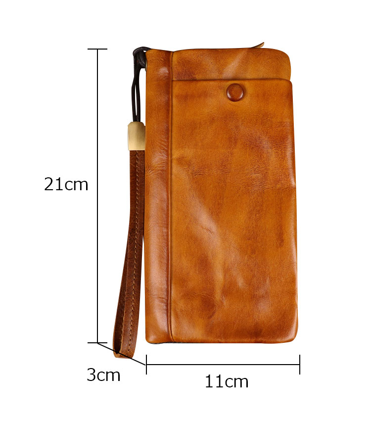 Whatna アンティーク風合い鞣し天 然 牛革 ミニセカンドバッグ メンズ 長財布 3室仕切 小銭入れ 札入れ カード入れ 12枚カード収納 小さめ クラッチ 手持ち バッグ ポーチ 男性用 紳士用 結婚式 冠婚葬祭 SG177-7