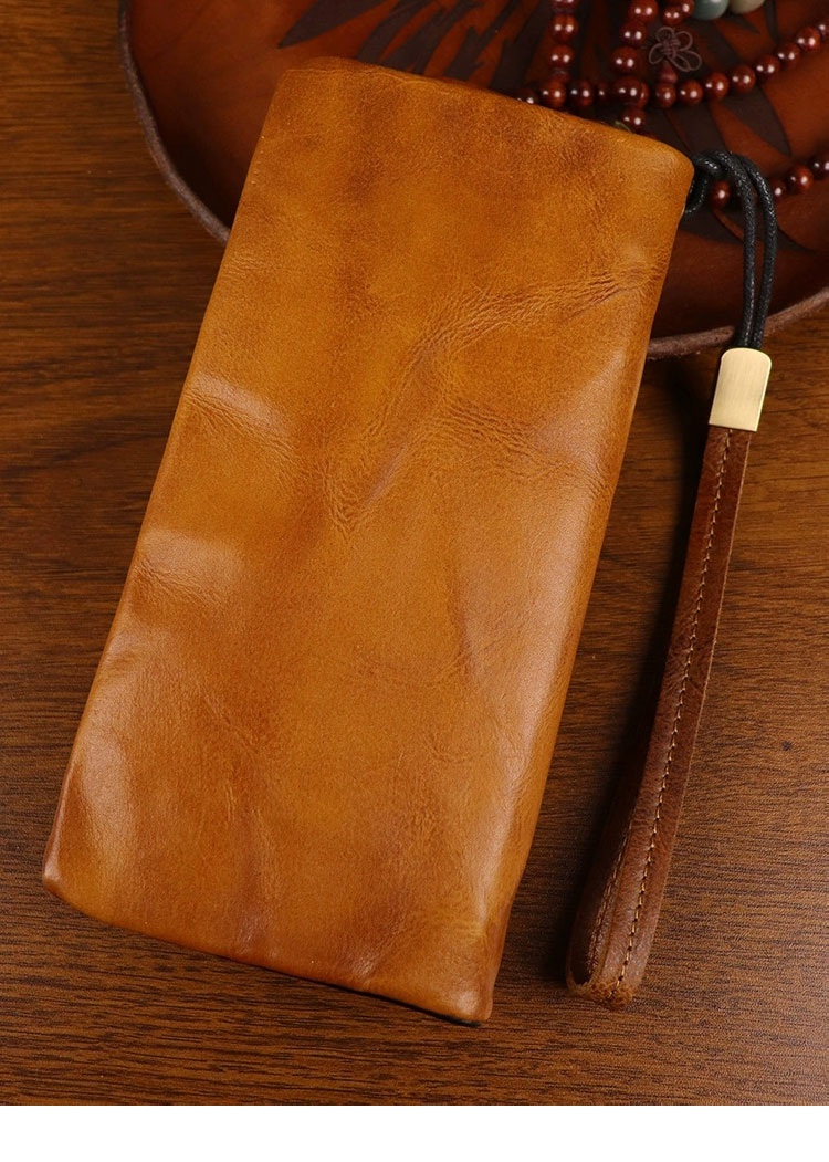 Whatna アンティーク風合い鞣し天 然 牛革 ミニセカンドバッグ メンズ 長財布 3室仕切 小銭入れ 札入れ カード入れ 12枚カード収納 小さめ クラッチ 手持ち バッグ ポーチ 男性用 紳士用 結婚式 冠婚葬祭 SG177-6