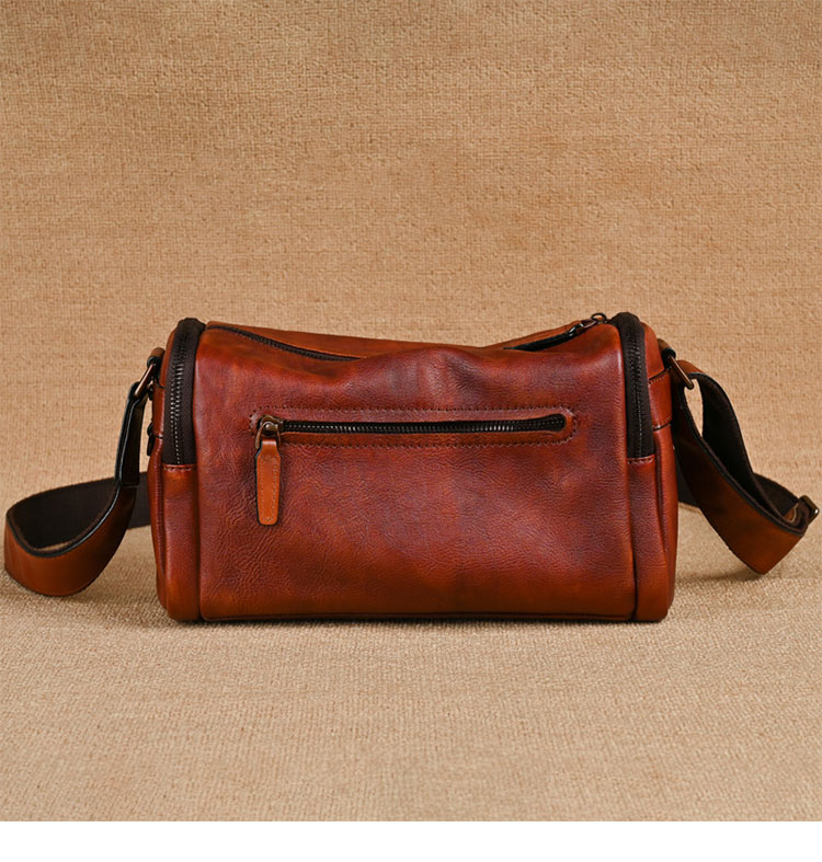 Whatna アンティーク風合い鞣し天 然 牛革 ショルダーバッグ メンズ 斜め掛けボディ胸バッグipad 9.7収納可 肩掛け 通勤 通学 ビジネスバッグ 小さめメッセンジャーバッグ自転車 かばん男性用 2045-4