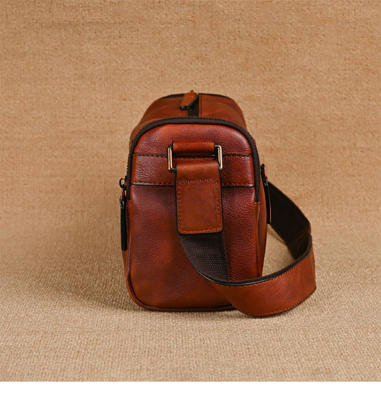 Whatna アンティーク風合い鞣し天 然 牛革 ショルダーバッグ メンズ 斜め掛けボディ胸バッグipad 9.7収納可 肩掛け 通勤 通学 ビジネスバッグ 小さめメッセンジャーバッグ自転車 かばん男性用 2045-3