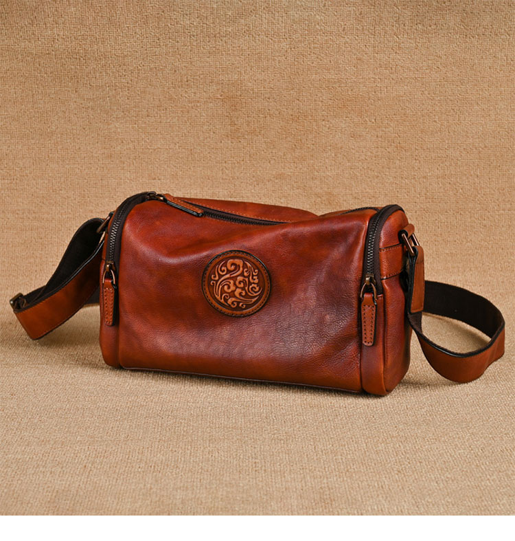 Whatna アンティーク風合い鞣し天 然 牛革 ショルダーバッグ メンズ 斜め掛けボディ胸バッグipad 9.7収納可 肩掛け 通勤 通学 ビジネスバッグ 小さめメッセンジャーバッグ自転車 かばん男性用 2045-2