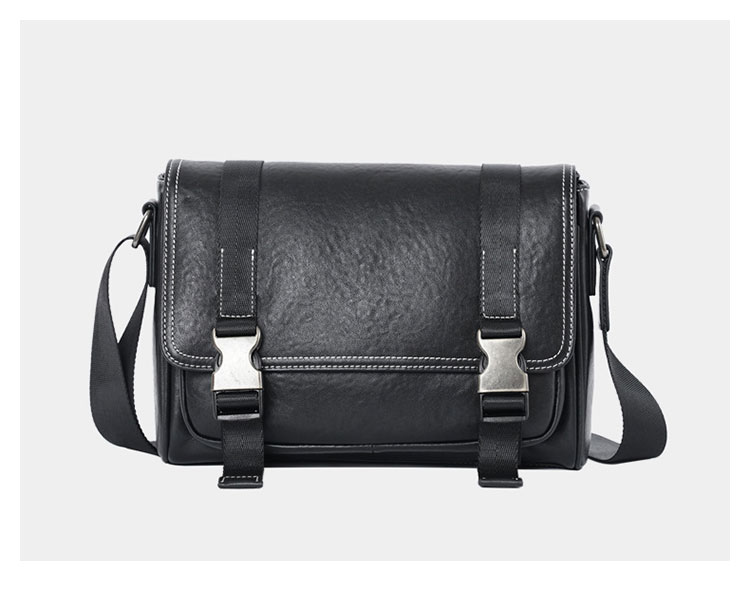 Whatna アンティーク風合い鞣し天 然 牛革 ショルダーバッグ メンズ  斜め掛けボディ胸バッグipad 10.5収納可 肩掛け 通勤 通学 ビジネスバッグ 小さめメッセンジャーバッグ自転車 かばん男性用 ブラック7058-1