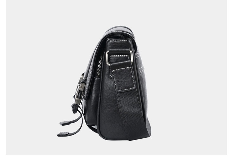 Whatna アンティーク風合い鞣し天 然 牛革 ショルダーバッグ メンズ  斜め掛けボディ胸バッグipad 10.5収納可 肩掛け 通勤 通学 ビジネスバッグ 小さめメッセンジャーバッグ自転車 かばん男性用 ブラック7058-4