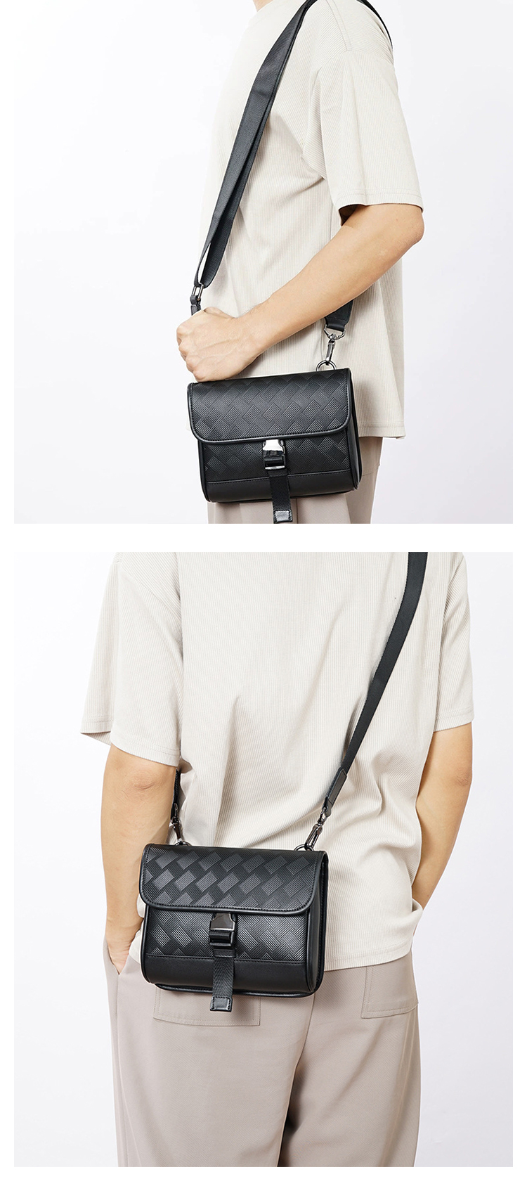 Whatna アンティーク風合い鞣し天 然 牛革 ショルダーバッグ メンズ  斜め掛けボディ胸バッグIpadMini収納可 肩掛け 通勤 通学 ビジネスバッグ 小さめメッセンジャーバッグ自転車 かばん男性用 ブラック7083-7