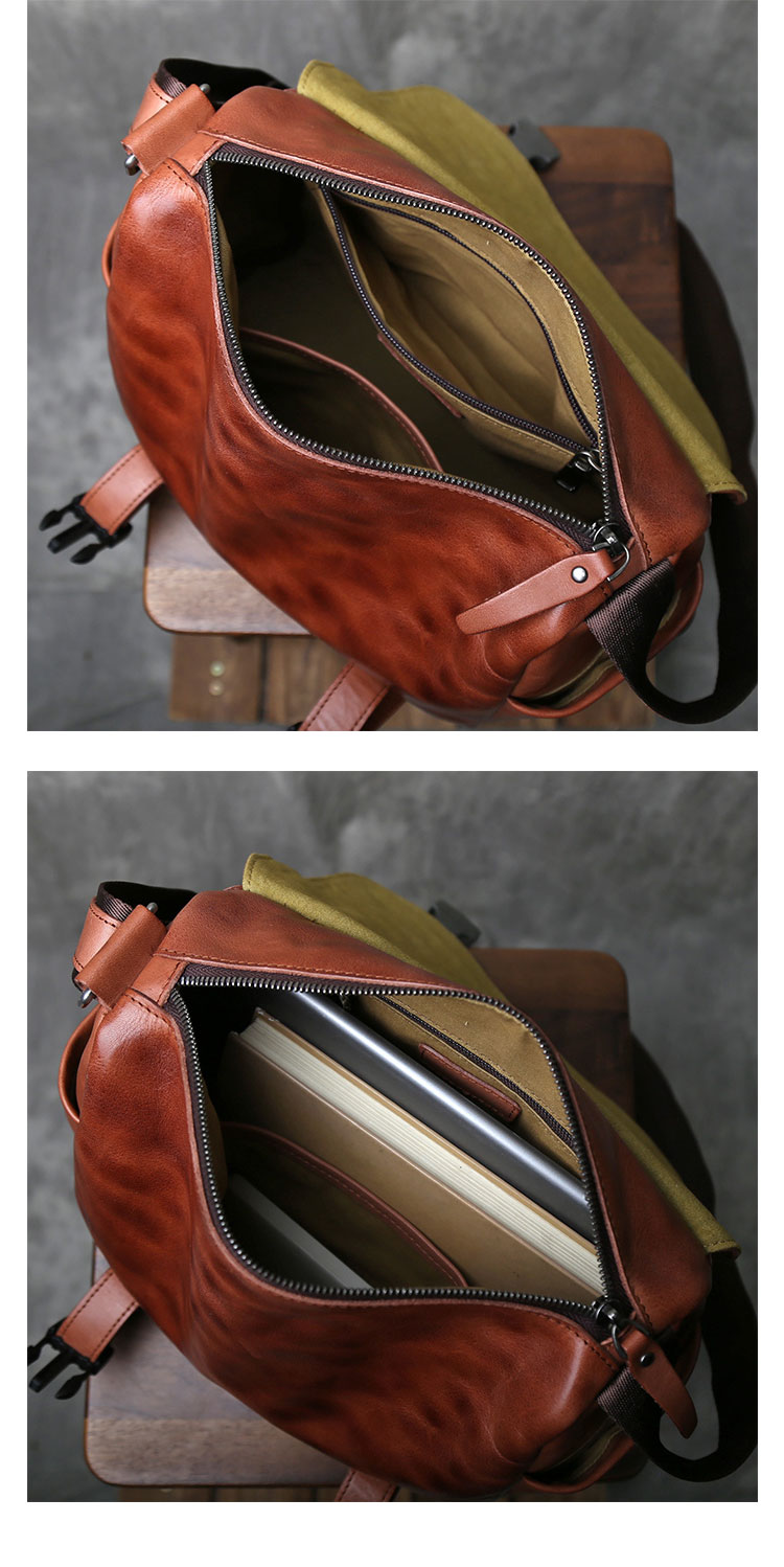 Whatna アンティーク風合い鞣し天 然 牛革 ショルダーバッグ メンズ  斜め掛けボディ胸バッグIpad  9.7収納可 肩掛け 通勤 通学 ビジネスバッグ 小さめメッセンジャーバッグ自転車 かばん男性用 2064-7