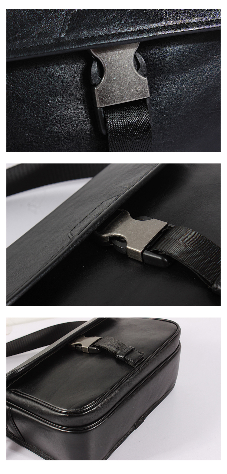 Whatna アンティーク風合い鞣し天 然 牛革 ショルダーバッグ メンズ 斜め掛けボディ胸バッグipad 9.7収納可 肩掛け 通勤 通学 ビジネスバッグ 小さめメッセンジャーバッグ自転車 かばん男性用 ブラック903-7