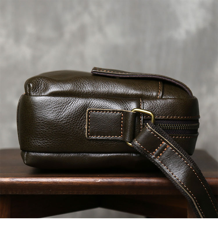 Whatna アンティーク風合い鞣し天 然 牛革 ショルダーバッグ メンズ  斜め掛けボディ胸バッグA4サイズ ipad 10.5収納可 肩掛け 通勤 通学 ビジネスバッグ 小さめメッセンジャーバッグ自転車 かばん男性用 2051-3