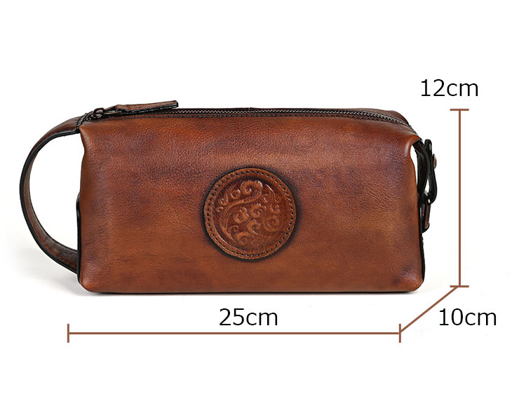 Whatna アンティーク風合い鞣し天 然 牛革2way ミニセカンド バッグ メンズ 手提げ クラッチ 手持ち ハンド バッグ小さ ボックス型  本革 フォーマル 冠婚葬祭 結婚式 紳士用 男性用 黑 ブラウン 2041-1