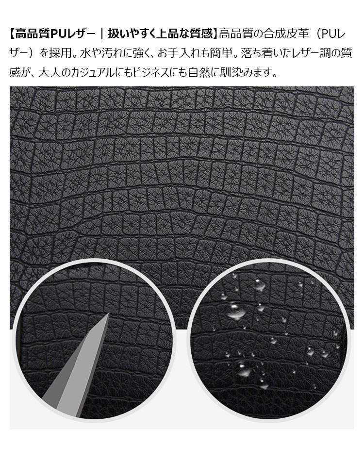 Whatna  ボディバッグ メンズ 3way ショルダーバッグ クラッチ 手持ち 斜め掛け 肩掛け A4対応 iPad 10.5インチ収納可 PUレザー 合成皮革 軽量 薄型 通勤 通学 旅行 ビジネス カジュアル 鞄-7