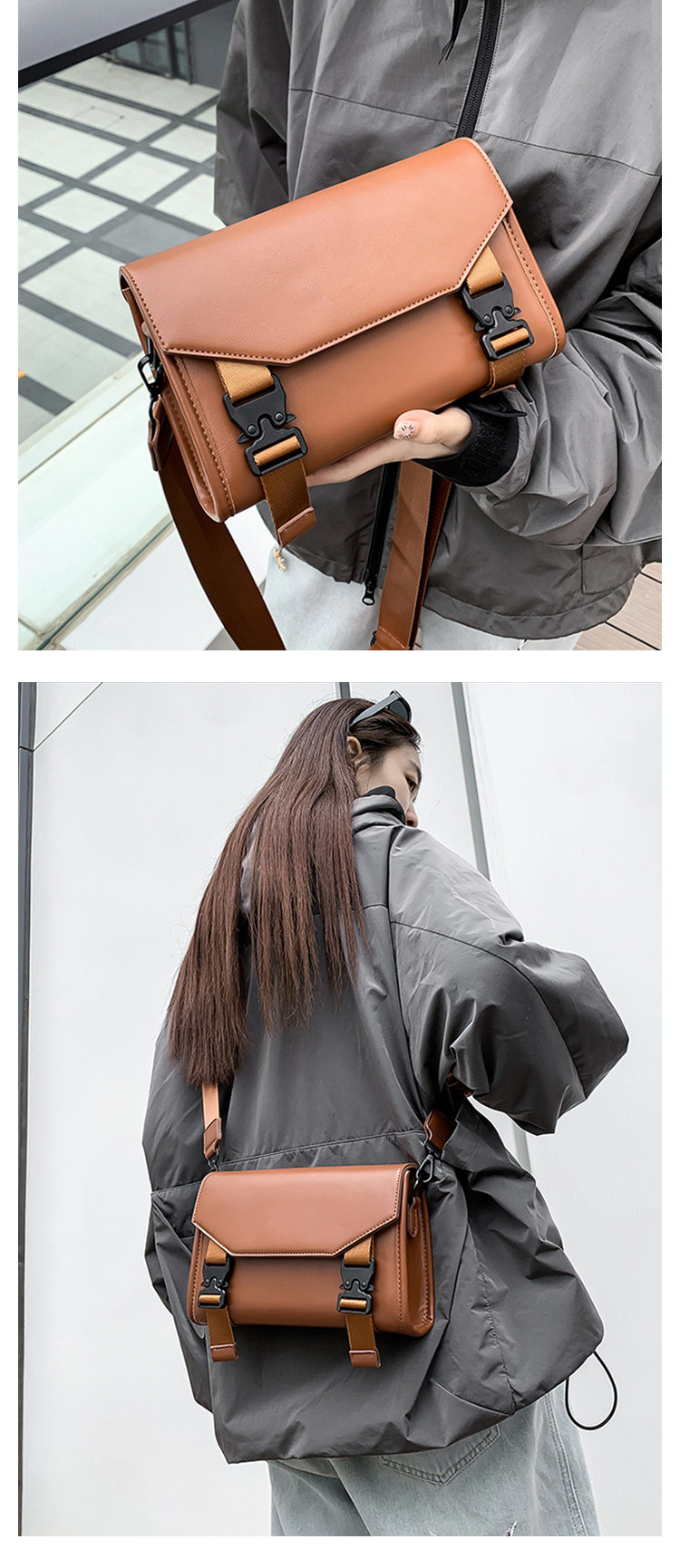 Whatna ボディバッグ メンズ 3way ショルダーバッグ クラッチバッグ 手持ち 斜め掛け 肩掛け 取り外し可能ストラップ iPad mini収納可 PUレザー 軽量 コンパクト 通勤 通学 旅行 ビジネス カジュアル おしゃれ 鞄-11