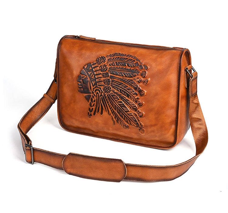 Whatna アンティーク風合い鞣し天 然 牛革 ショルダーバッグ メンズ  斜め掛けボディ胸バッグ A4サイズ収納可 肩掛け ビジネス 通勤 通学   大さめ メッセンジャーバッグ自転車 かばん男性用13817-3