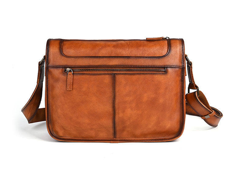 Whatna アンティーク風合い鞣し天 然 牛革 ショルダーバッグ メンズ  斜め掛けボディ胸バッグ A4サイズ収納可 肩掛け ビジネス 通勤 通学   大さめ メッセンジャーバッグ自転車 かばん男性用13817-2