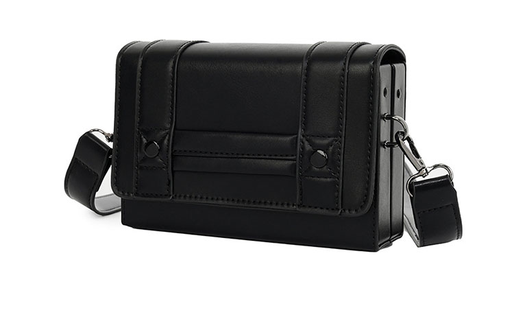 Whatna ボディバッグ メンズ ミニ 横型 2way ショルダーバッグ 胸掛け ハードタイプ マグネットフラップ PUレザー コンパクト 軽量 19×12cm 小型 斜め掛け 肩掛け 通勤 通学 旅行 カジュアル おしゃれ 鞄-2