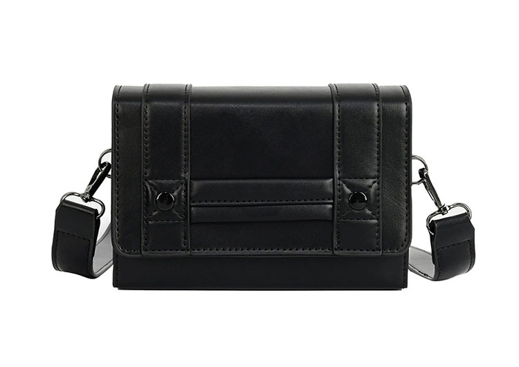 Whatna ボディバッグ メンズ ミニ 横型 2way ショルダーバッグ 胸掛け ハードタイプ マグネットフラップ PUレザー コンパクト 軽量 19×12cm 小型 斜め掛け 肩掛け 通勤 通学 旅行 カジュアル おしゃれ 鞄-1