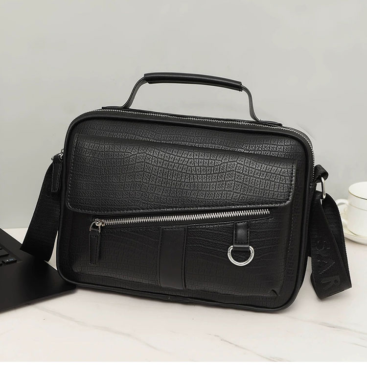 Whatna  ボディバッグ メンズ 3way ショルダーバッグ クラッチ 手持ち 斜め掛け 肩掛け A4対応 iPad 10.5インチ収納可 PUレザー 合成皮革 軽量 薄型 通勤 通学 旅行 ビジネス カジュアル 鞄-1