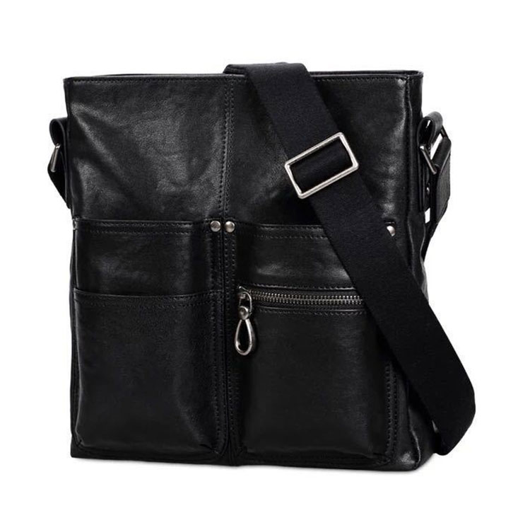 Whatnaアンティーク風合い鞣し天 然牛 革 斜めがけ ボディバッグ ワンショルダーメンズ 本革 厚手  レザー A4サイズ1808-3