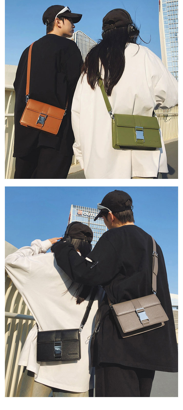 Whatna ボディバッグ メンズ 3way ショルダーバッグ クラッチ 手持ち 斜め掛け 肩掛け 取り外し可能ストラップ iPad mini収納可PUレザー 軽量 コンパクト 4色展開 ブラック/ブラウン/グリーン/グレー 通勤 通学 旅行 カジュアル 鞄-6