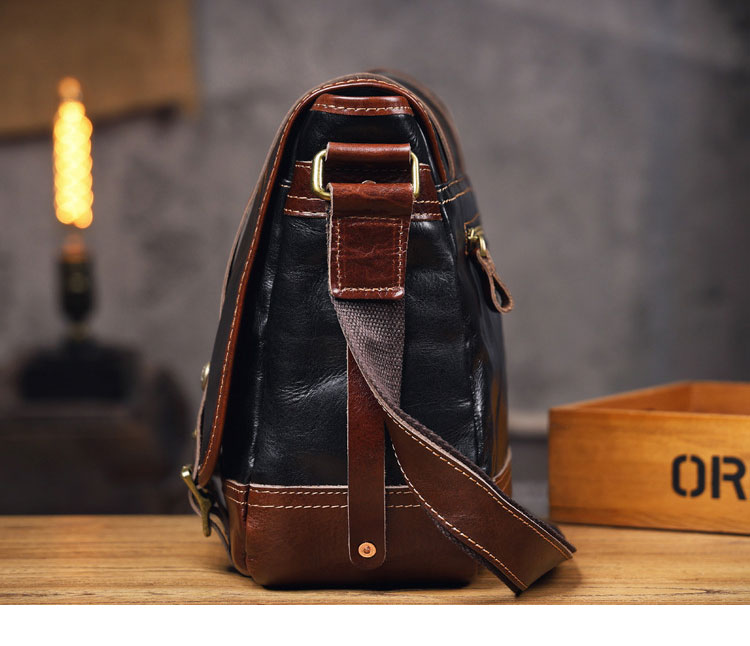 Whatnaアンティーク風合い鞣し天 然 牛革 ショルダーバッグ メンズ  斜め掛けボディ胸バッグ さめ A4サイズ ipad 13.3Air収納可 肩掛け ビジネス 通勤 通学  メッセンジャーバッグ自転車 かばん男性用 7316ZR-2