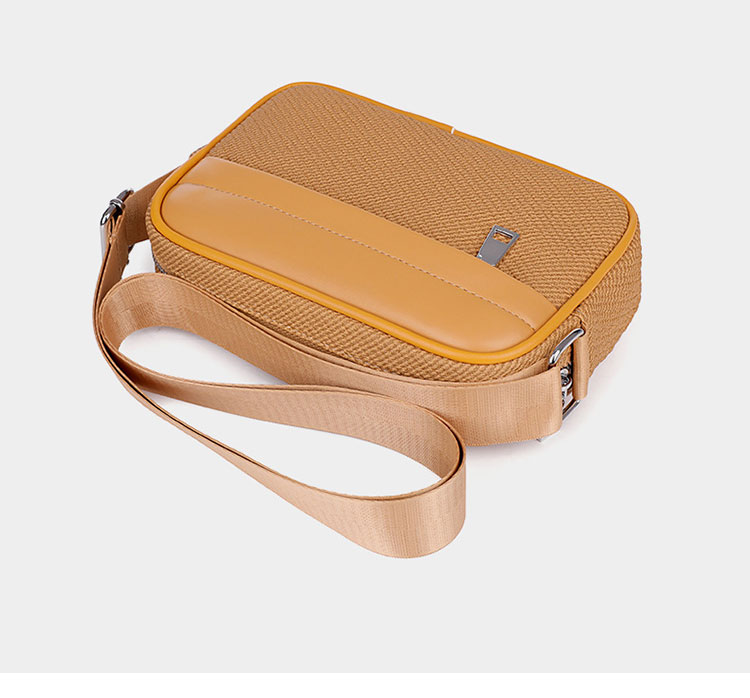 Whatna ショルダーバッグ メンズ ミニ 2way 斜め掛け 胸掛け ボディバッグ 軽量 PUレザー 合成皮革 23×15cm 小型 3色展開 ブラック/カーキ/ブラウン 通勤 通学 旅行 カジュアル 鞄-5