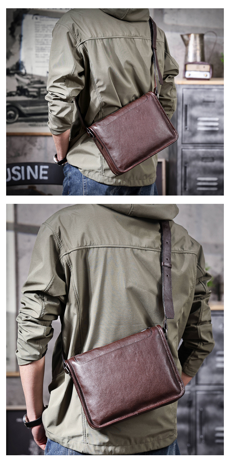 Whatnaアンティーク風合い鞣し天 然 牛革 ショルダーバッグ メンズ 斜め掛けボディ胸バッグ ipad10.5収納可 肩掛け ビジネス 通勤 通学 小さめ メッセンジャーバッグ自転車 かばん男性用 2615-8