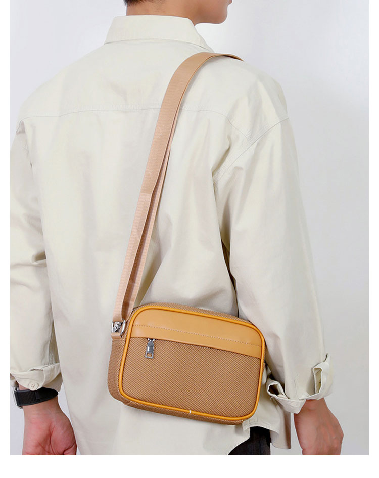 Whatna ショルダーバッグ メンズ ミニ 2way 斜め掛け 胸掛け ボディバッグ 軽量 PUレザー 合成皮革 23×15cm 小型 3色展開 ブラック/カーキ/ブラウン 通勤 通学 旅行 カジュアル 鞄-10