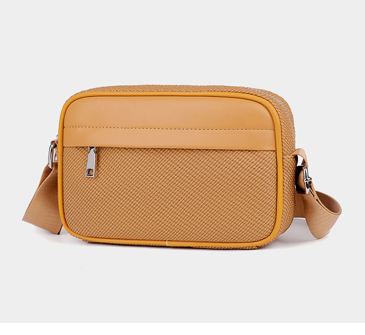 Whatna ショルダーバッグ メンズ ミニ 2way 斜め掛け 胸掛け ボディバッグ 軽量 PUレザー 合成皮革 23×15cm 小型 3色展開 ブラック/カーキ/ブラウン 通勤 通学 旅行 カジュアル 鞄-2