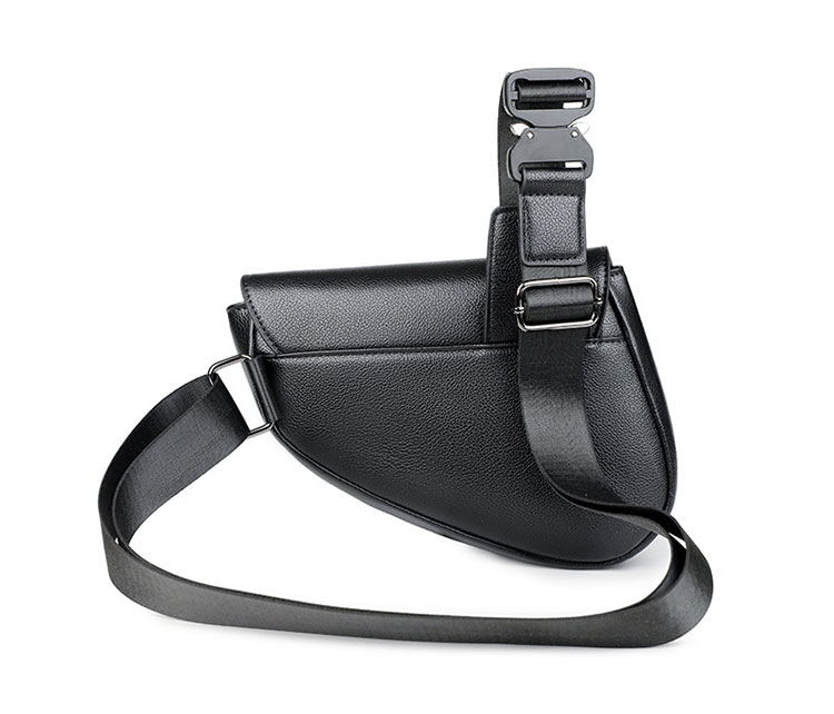 Whatna ショルダーバッグ メンズ 馬鞍バッグ 斜め掛け 胸掛け ミニ 肩掛け 軽量 PUレザー 合成皮革 24×19cm 小型 ボディバッグ 通勤 通学 旅行 カジュアル 鞄-3