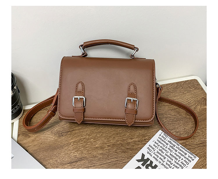 Whatna ショルダーバッグ メンズ ミニ 5way フラップ式 手提げ 手持ち 胸掛け 斜め掛け 肩掛け 取り外し可能ストラップ PUレザー21×14cm コンパクト ブラック/ブラウン 通勤 通学 旅行 カジュアル 鞄-1