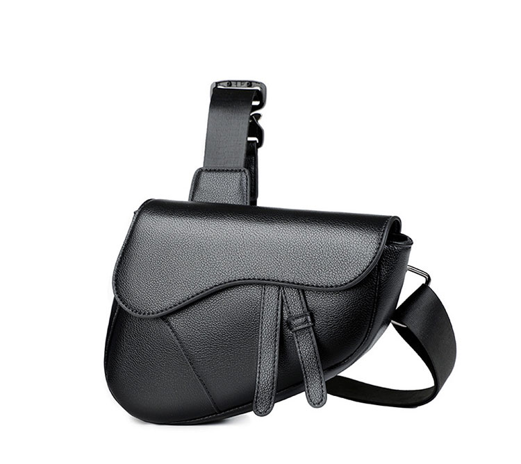 Whatna ショルダーバッグ メンズ 馬鞍バッグ 斜め掛け 胸掛け ミニ 肩掛け 軽量 PUレザー 合成皮革 24×19cm 小型 ボディバッグ 通勤 通学 旅行 カジュアル 鞄-1