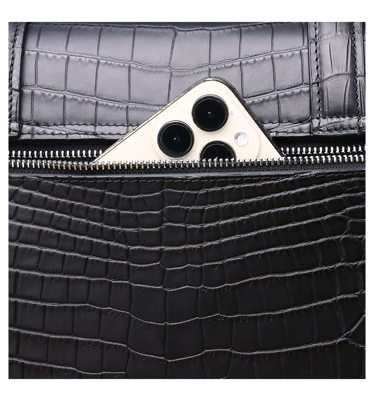 Whatna クロコダイル型押し 天 然 牛革フラップ斜めがけ ワンショルダー メンズ ボディバッグ 本 革 厚手 レザー  A4サイズ収納可6311-2-7