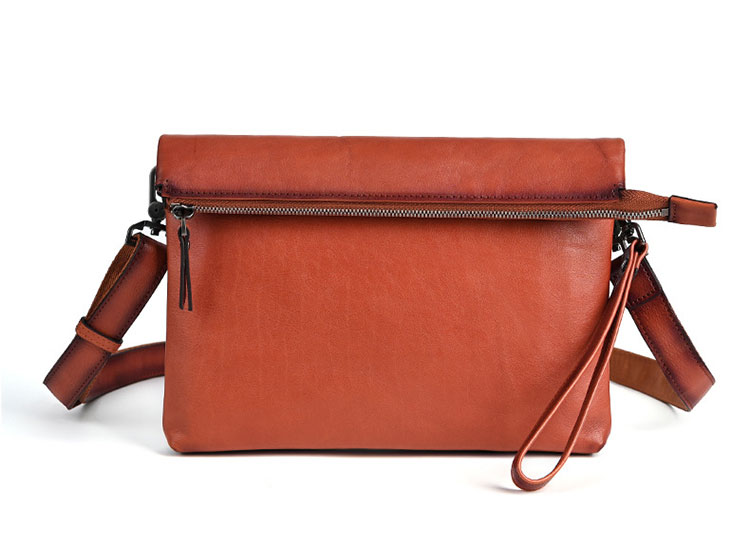 Whatna アンティーク風合い鞣し 牛 革ワンショルダー メンズ 3way クラッチ 肩掛け ボディ斜め掛け胸バッグ 小さい 結婚式ビジネス フォーマル 冠婚葬祭 紳士用 バッグ 男性用13827-1