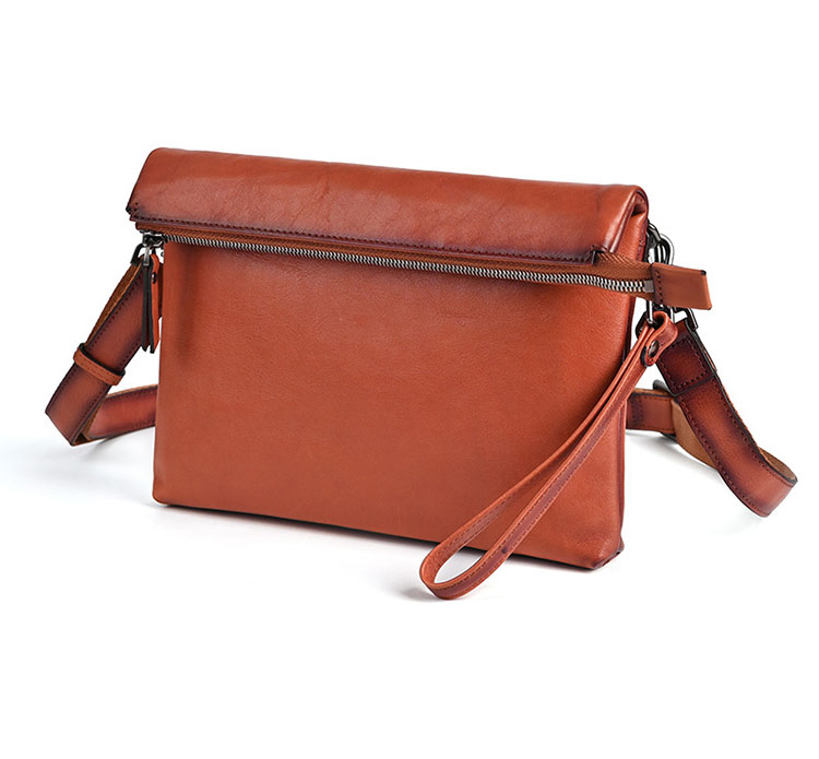 Whatna アンティーク風合い鞣し 牛 革ワンショルダー メンズ 3way クラッチ 肩掛け ボディ斜め掛け胸バッグ 小さい 結婚式ビジネス フォーマル 冠婚葬祭 紳士用 バッグ 男性用13827-3