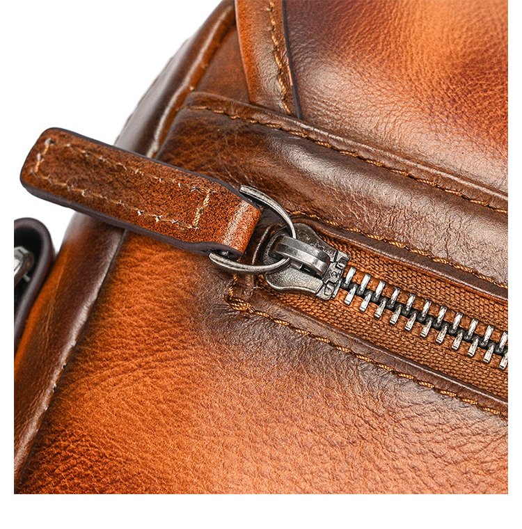 Whatna アンティーク風合い鞣し天 然 牛革 ショルダーバッグ メンズ 斜め掛けボディ胸バッグ 9.7インチクラスのタブレット収納可 肩掛け ビジネス 通勤 通学 小さめ メッセンジャーバッグ自転車 かばん男性用5513-10