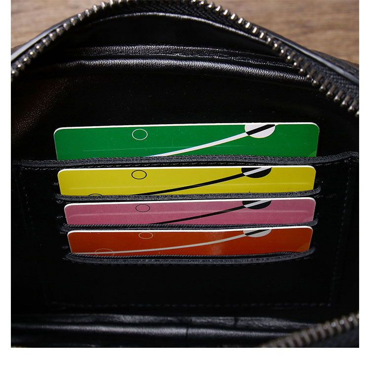 Whatna メンズ 3WAY ミニショルダーバッグ ボディバッグ クラッチバッグ 本革 クロコ型押し牛革 カードポケット×4 小型タブレット収納可 脱着式ショルダーストラップ ハンドストラップ 斜め掛け 胸掛け 手持ち-9