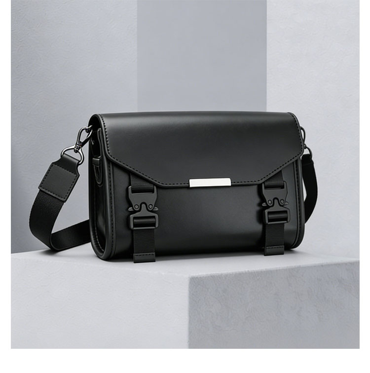 Whatna ショルダーバッグ メンズ ミニ ボディバッグ 3way クラッチ手持ち 胸掛け 横型  脱着式ストラップ バックル式 防犯 小型タブレット収納可 PUレザー 軽量 23×14cm 通勤 通学 旅行 カジュアル-10