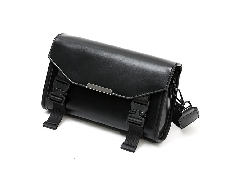 Whatna ショルダーバッグ メンズ ミニ ボディバッグ 3way クラッチ手持ち 胸掛け 横型  脱着式ストラップ バックル式 防犯 小型タブレット収納可 PUレザー 軽量 23×14cm 通勤 通学 旅行 カジュアル-2