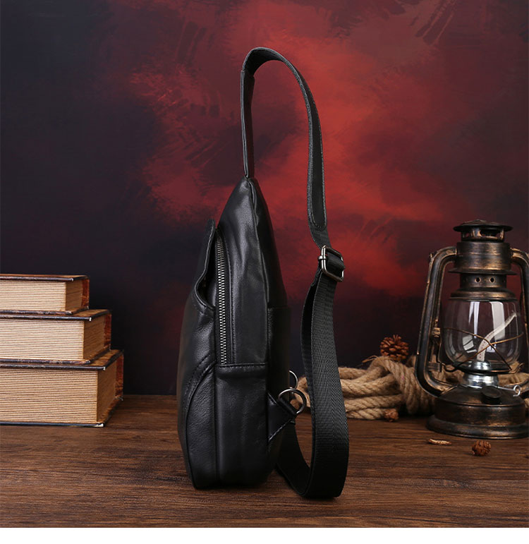 Whatna  ボディバッグ メンズ 本革胸掛け 斜め掛け ワンショルダーダーバッグ 2WAY 左右掛け対応 9.7インチクラスのタブレット収納可 植物タンニンなめし牛革 ヴィンテージ 縦型 通勤 通学 旅行-2