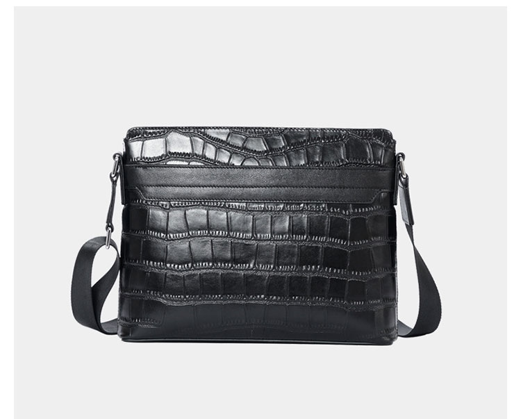Whatna クロコ型押しの頭層牛革 ワンショルダー メンズ 斜めがけボディバッグ クラッチ 肩掛け 手提げ A4サイズ収納可結婚式  ビジネス フォーマル 冠婚葬祭 7075-1