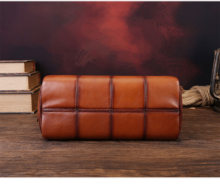 Whatna アンティーク風合い鞣し天 然牛 革 斜めがけ ボディバッグ ワンショルダーメンズ 本革 厚手レザー8631-3