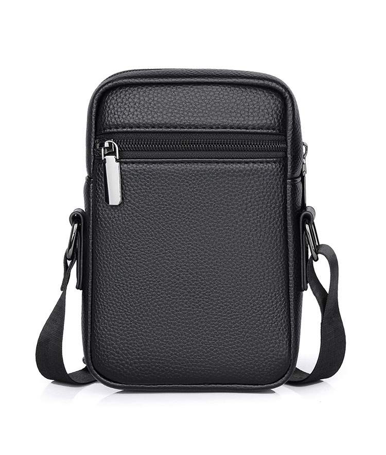 Whatna ボディバッグ メンズ ミニ 2way ショルダーバッグ 胸掛け 斜め掛け 縦型 7.9インチクラスのタブレット収納可 PUレザー 合成皮革 軽量 コンパクト ブラック ブラウン 通勤 通学 旅行 カジュアル-5