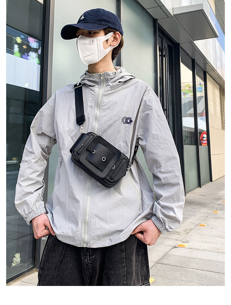 Whatna メンズ ミニショルダーバッグ PUレザー ボディバッグ 斜め掛けバッグ ショルダーストラップ着脱可能 コンパクト カジュアル 2160-10